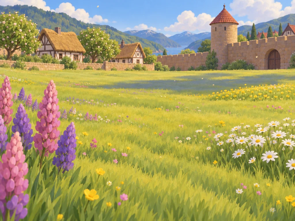 inside meadow at eye height